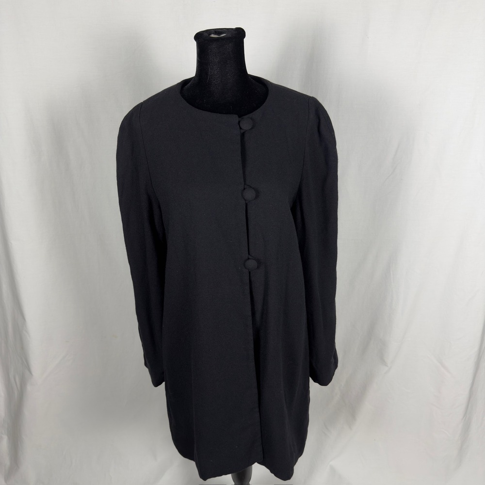 VTG Neiman Marcus Collarless Wool Coat - Women's 12